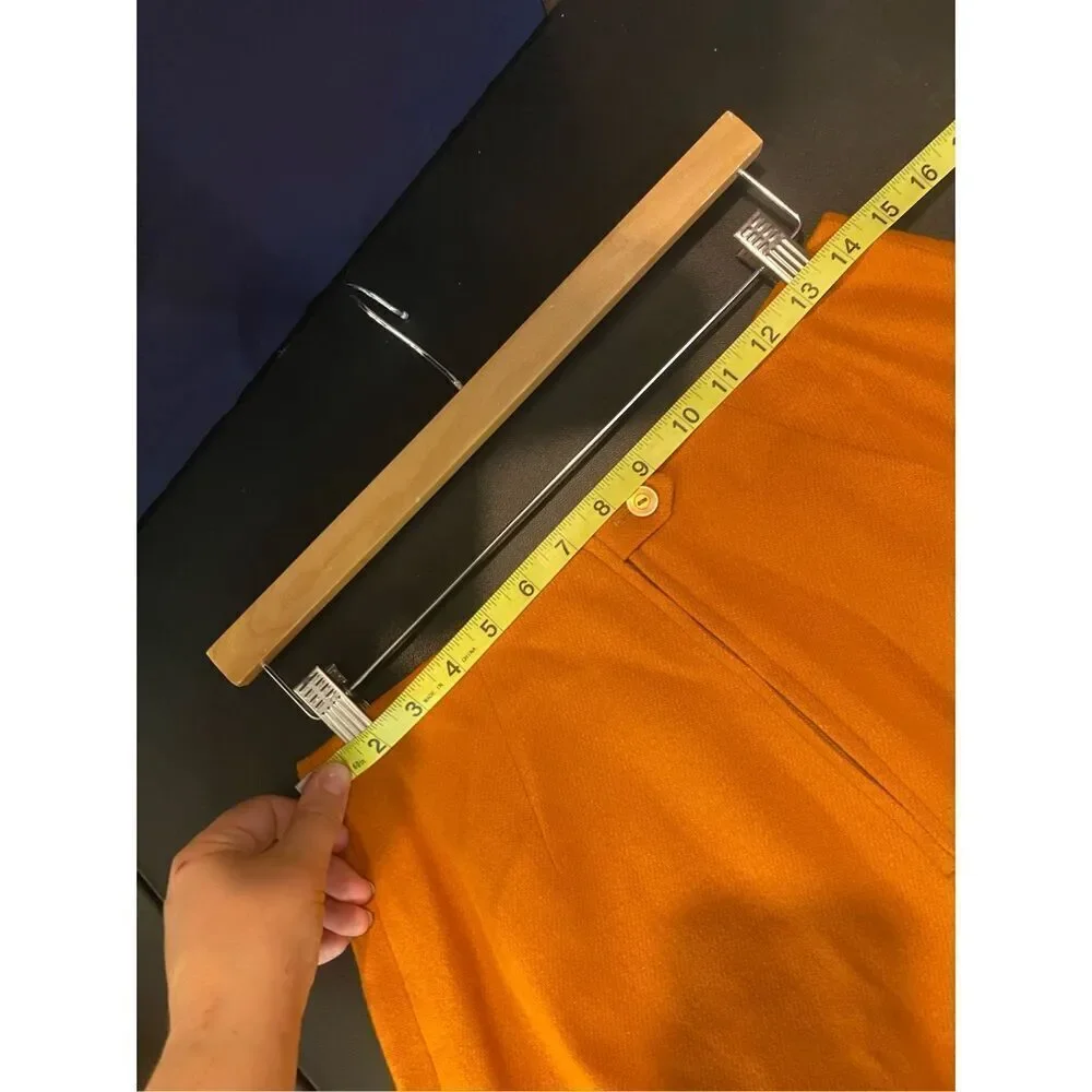 SEARS VINTAGE • Orange Wool Straight Knee-Length Skirt • Ladies Size 6